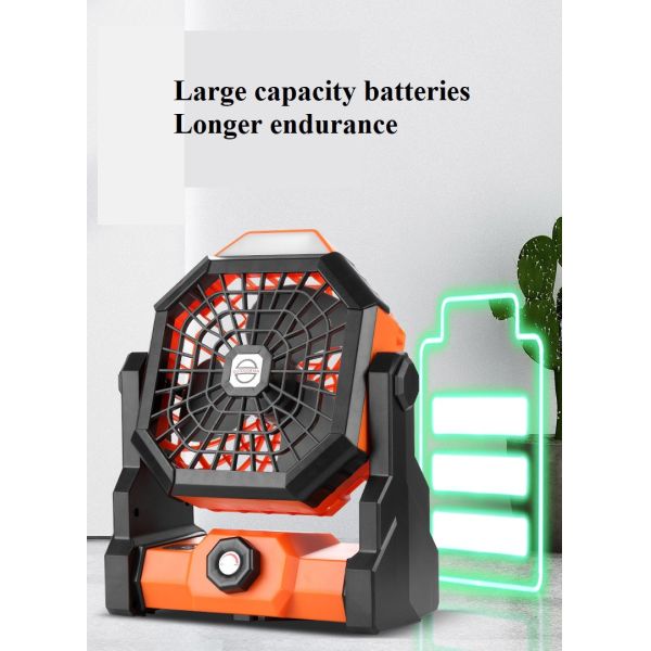 Portable 6-inch Wind Rechargeable Outdoor Tent Camping Fan With Lighting and Durable