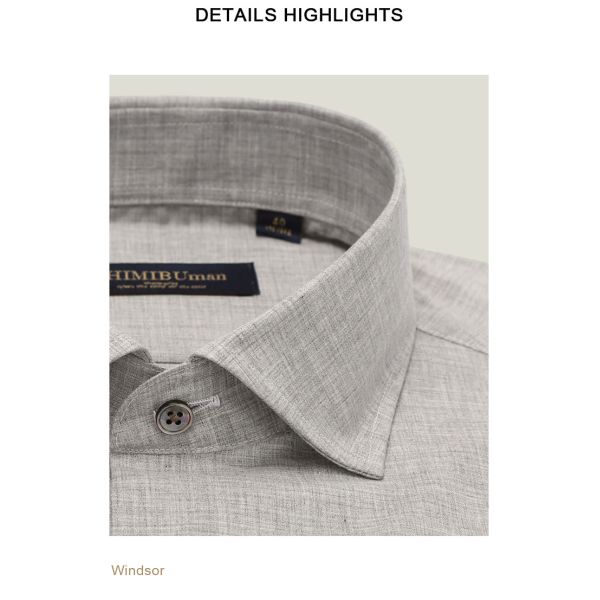 Men's Business Formal Long Sleeve Dress Shirt with Pocket and Slim Fit Design