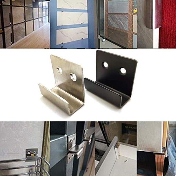 Soporte de montaje de gancho fijo soporte de display de baldosas de pared colgante en plata negra