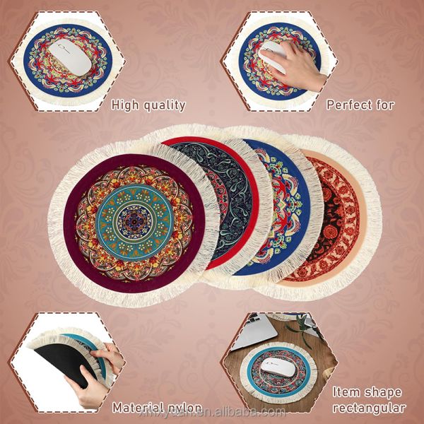 Persian Style Felt Mouse Pad Carpet Pad Coaster Computer Accessories Tassel Mouse Mat