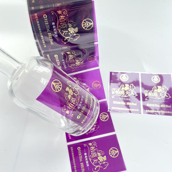 Custom Printing Logo Clear Sticker Label Waterproof Transparent Adhesive Label Sticker Roll for Water Juice Bottle
