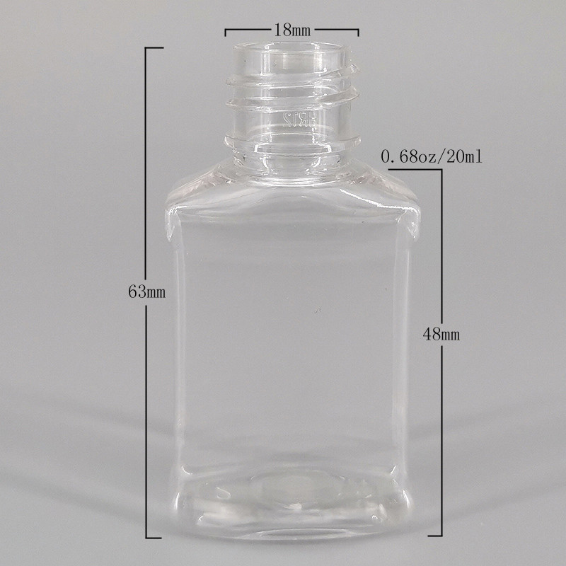 Прозрачная бутылка брызг тумана квадрата 4.5g 20ml пластиковая