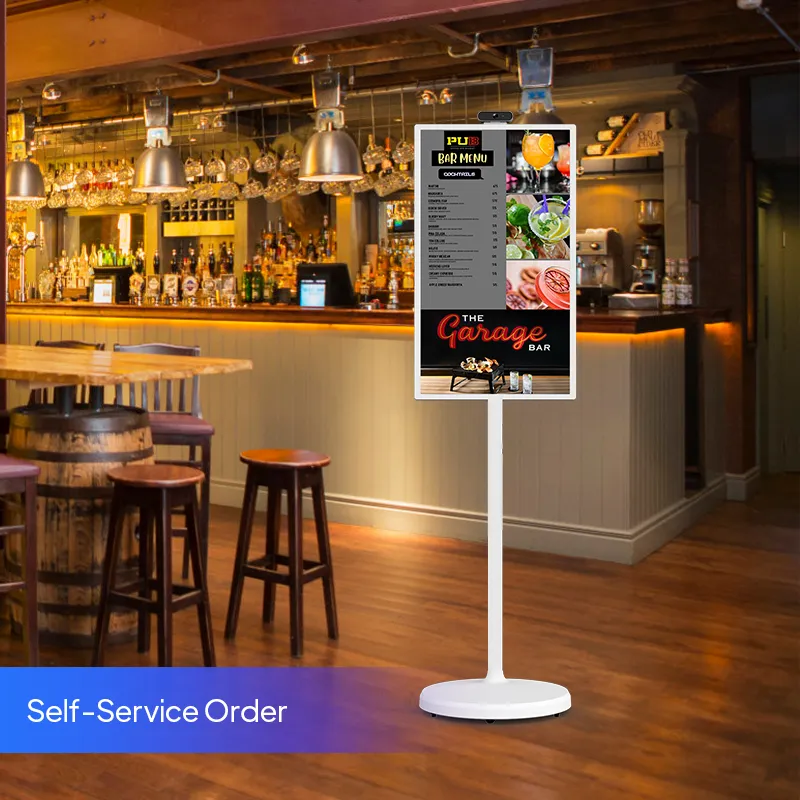 MJK 21.5 Inch Mobile Tablet PC Battery Rotatable Touch Screen Monitor Android 15 Smart Display Digital Signage and Displays
