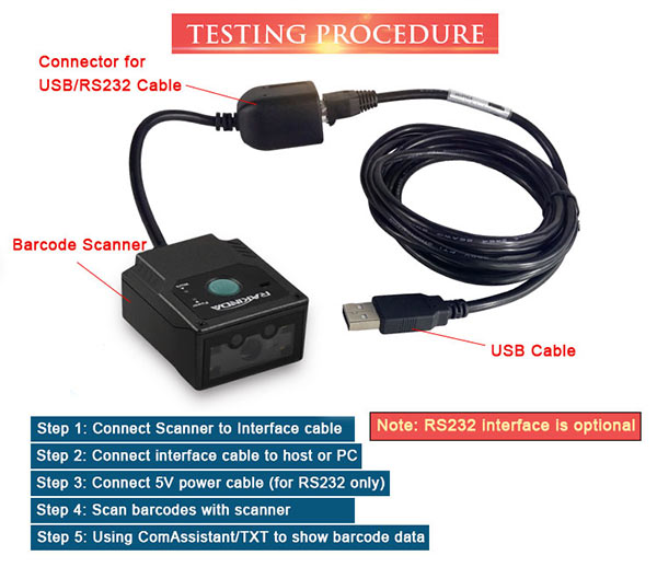 Автоматический модуль блока развертки штрихкода USB RS232 CMOS 2D развертки для оборудования обслуживания собственной личности