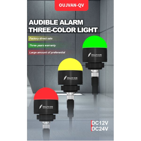 Lámpara indicadora LED de 24 V CC, hemisferio de 35 mm, luz indicadora de señal de 3 colores con color RYG