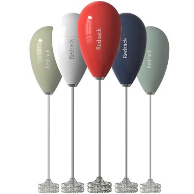 Stylish Teal Electric Milk Frother Multi Function ABS Stainless Steel Milk Foam Maker