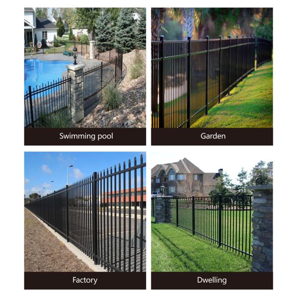 Steel Frame Fancy Ornamental Fence Panels Easily Assembled 6 Ft