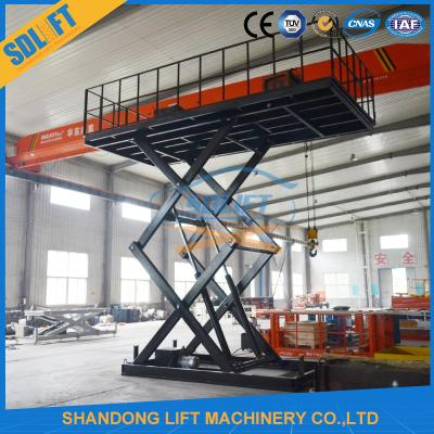Non Skid 2tons Stationary Hydraulic Scissor Lift For Cargo Warehouse