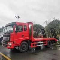 Dongfeng Self Loading Flatbed Excavator Transport Truck , Harvester Transport Truck
