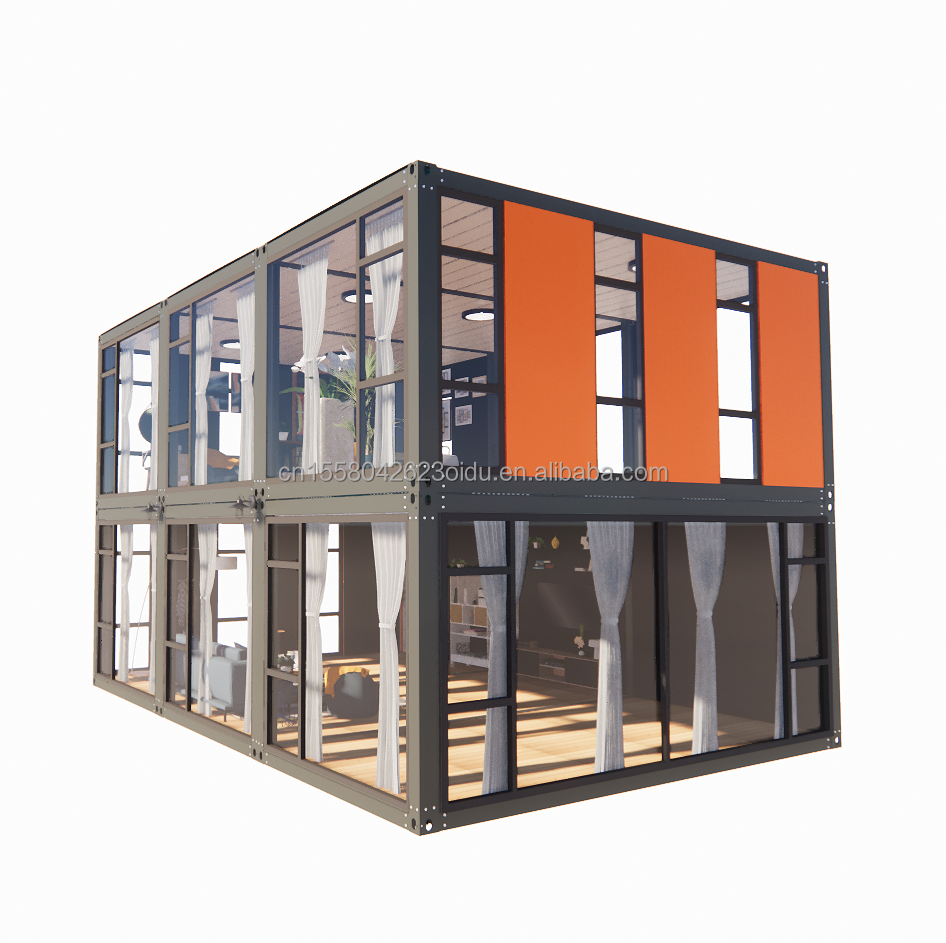 Hôtel Produit en acier à paquet plat Design moderne Appartement fabriqué par Cbox Luxe Maison de conteneur portable à deux couches
