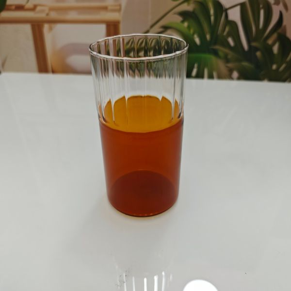 Handmade Two Tone Colored Cocktail Glass Cup Modern Design Borosilicate Glass Tumbler