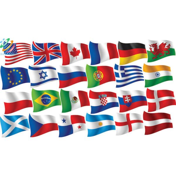 World Countries Flag Patriotic Window Decals Stickers For Notebook Stationery