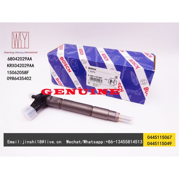 Bosch Genuine Piezo Fuel Injector 0445115067 0445115049 0986435402 for Chrysler Dodge Jeep 68042029AA 15062058F KRX04202