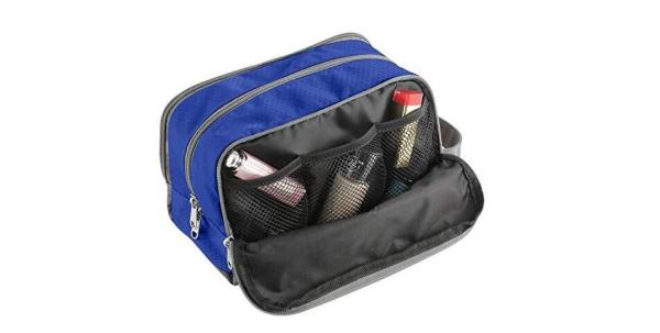 Jacquard Polyester Fashion Cosmetic Bag Large Capacity With 3 Zip Pockets