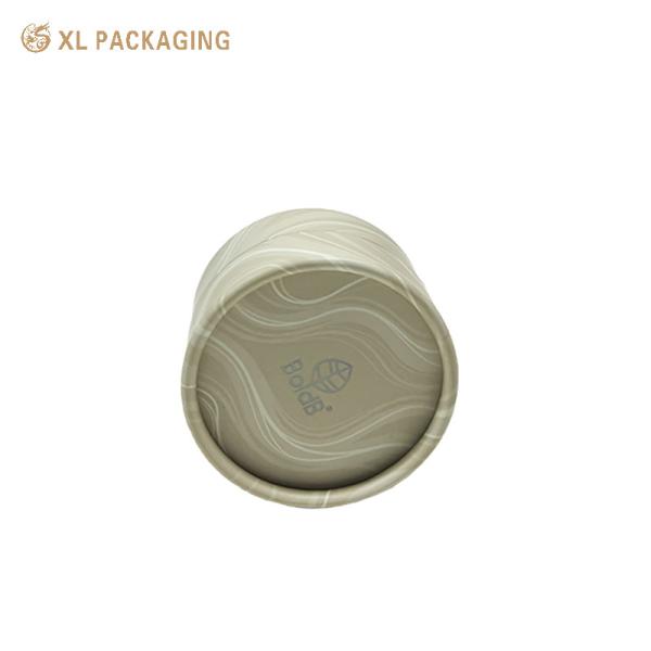 Borda redonda Papel de joyería de tamaño pequeño Tubo de papel Beige Aretes Caja Embalaje redondo