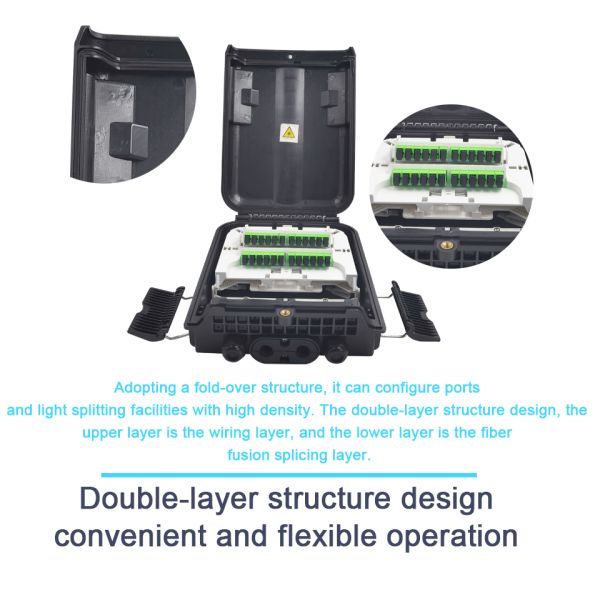 IP65 FTTH 24cores Fiber Optic Distribution Box PC ABS
