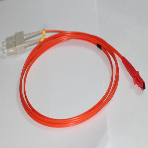 3.0mm MTRJ To ST Pigtail Multimode / OM2 Duplex Fiber Patch Cord LSZH Jacket