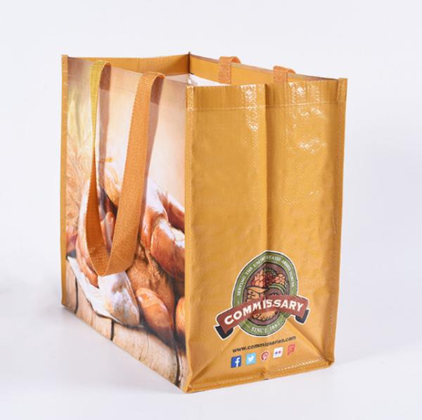 Promotion eco friendly foldable large capacity shopping laminated pp woven bag