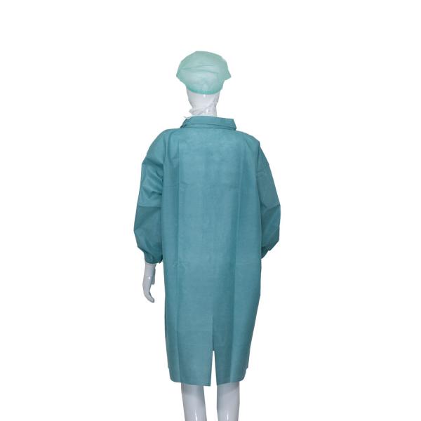Non Woven Fabric/SMS/Tyvek Velcro Lab Coat Medical Disposable Work Clothes