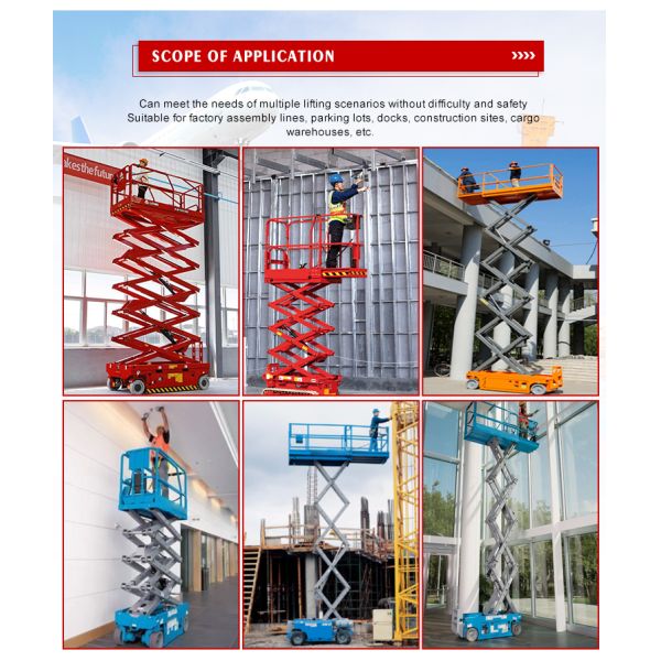 High Quality4m 6m 8m 10m 12m 14m 320Kg Capacity Electric Mobile Scissor Lift Manlift Mobile Platform Rough Terrain