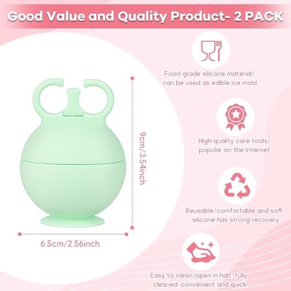 Silicone Ice Roller For Face Cold Therapy Facial Massager For Puffiness Acne Redness BPA-Free OEM Skincare Tool Mint Green
