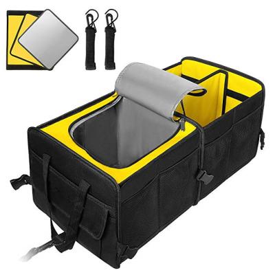 Portable Collapsible Trunk Organizer With Cooler , Car Trunk Lid Organizer