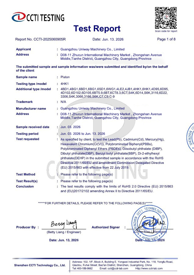 Guangzhou Youdao Machinery Equipment Co., Ltd. Certifications