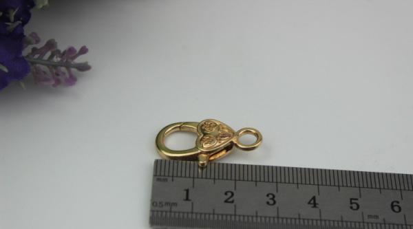 Gold zinc alloy bag hardware mini 5 mm lanyard snap hook suitable for metal chains