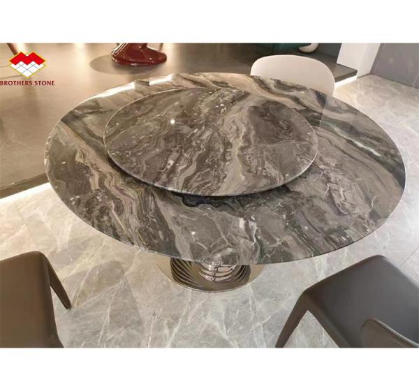 Venice Brown Calcite Stone Ideal for Round Dining Table Set and Home Furniture