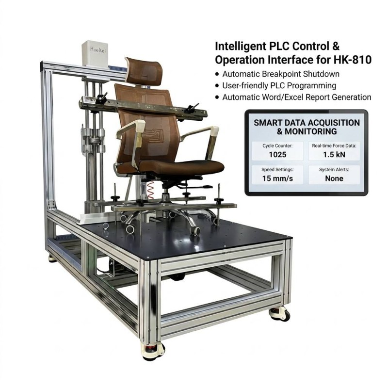 Furniture Lab Chair Push Back Tester Evaluate Office Chair Backrest & Tilt Mechanism Cycle Life Performance