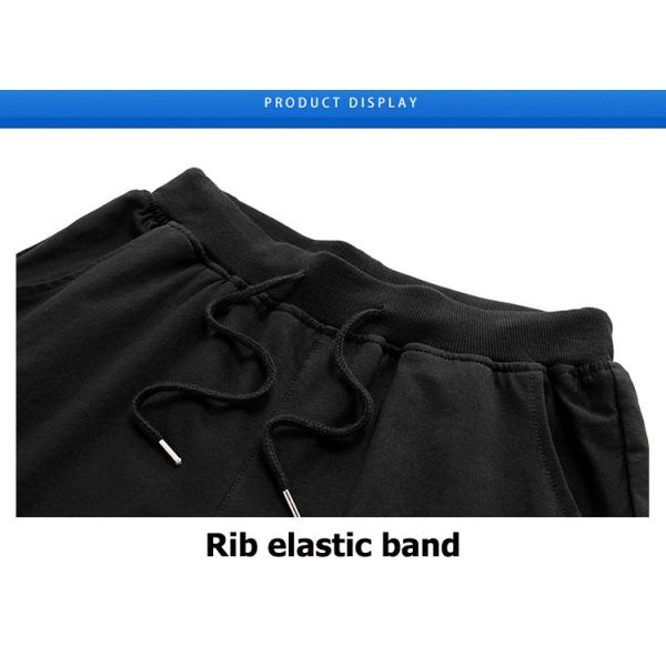 талии нервюры одежды 180g голубых людей хлопок Терри атлетической французский замыкает накоротко с веревочкой