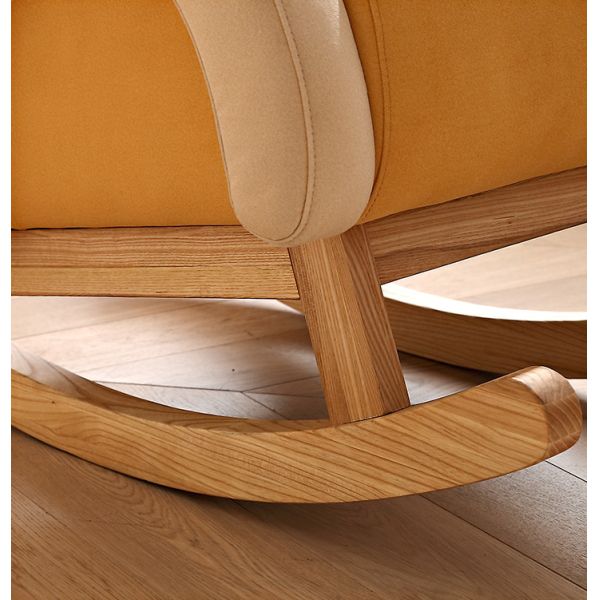 Nordic color Household Small Fabric Rocking Chair Hollow Arc Handrail