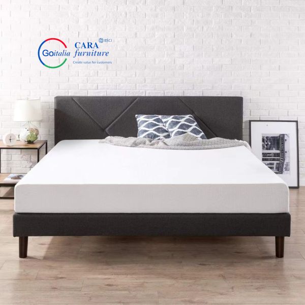 12288 Comfortable Dark Grey Double Bed Frame Luxury Modern King Size Bed For Hotels