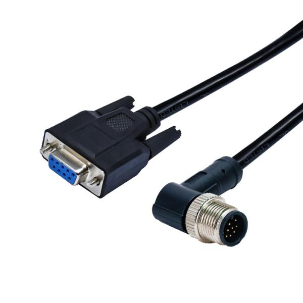 Female M12 Waterproof Connector D Sub To M12 A Code 5pin Connector For Automotive