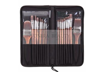A pintura de corpo de madeira Brushes16pcs do punho do cabelo de nylon ajustou o grupo de escovas de alta qualidade da pintura