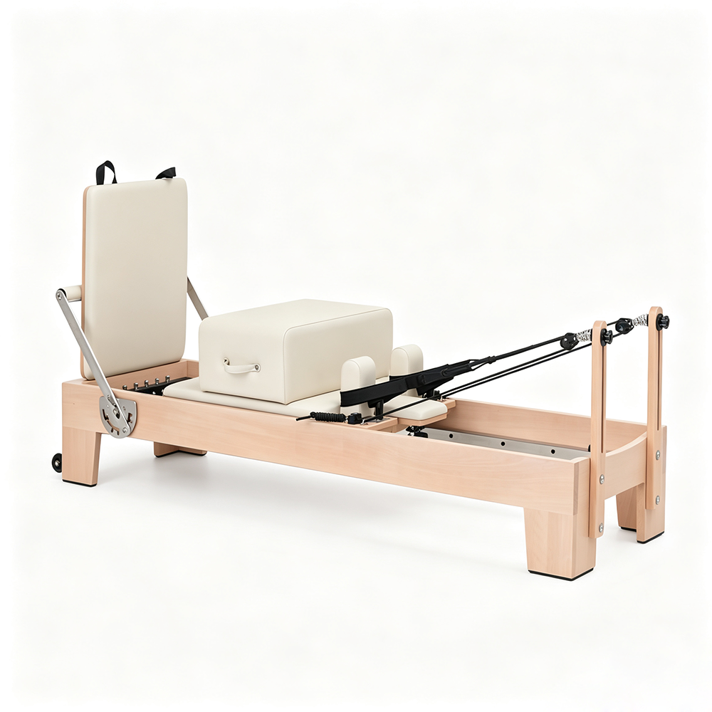 Solid Maple Professional Cadillac Pilates Machine Reformer Combo Customizable Upholstery