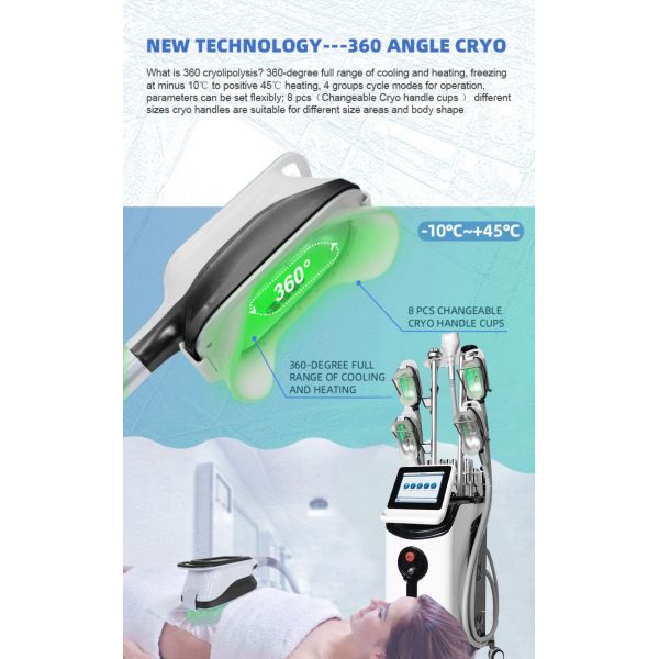 4 Handles Cryolipolysis 360 Machine Vacuum Fat Removal Body Slimming Machine