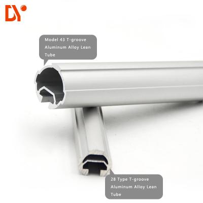 Tubo de alumínio 6063 do T-entalhe do diâmetro 43mm da tubulação da liga de alumínio de oxidação anódica - T5