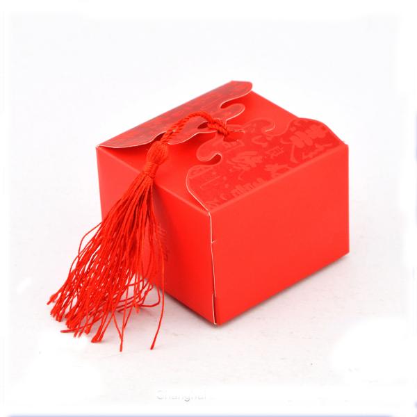 Red Color Logo Printed 120mm Length Cardboard Packaging Boxes For Wedding