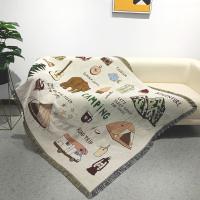cotton Camping Blanket Moisture Proof Picnic Mat Jacquard Tapestry