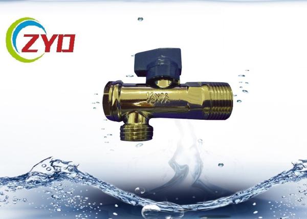 Low Pressure Plumbing Angle Valve , Iron / Brass Triangle Valve S.S Filter Net