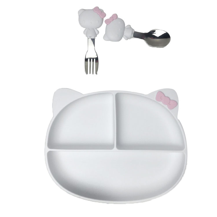 Подгонянный определяет размер набор Bpa силикона младенца формы котенка мультфильма питаясь свободное