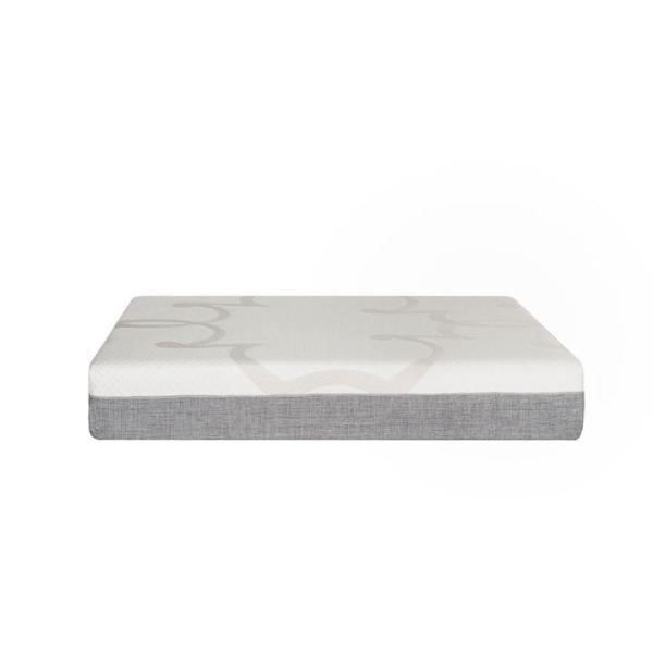 Caress 10 Inch Memory Foam Bed Mattress With Elegant Grey Pattern Cover Queen Size