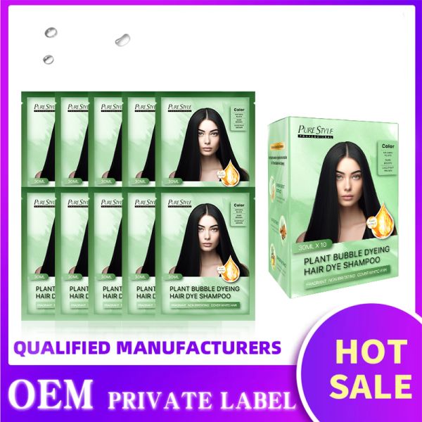 Shampoing colorant capillaire végétal pour une couverture rapide des cheveux gris à domicile