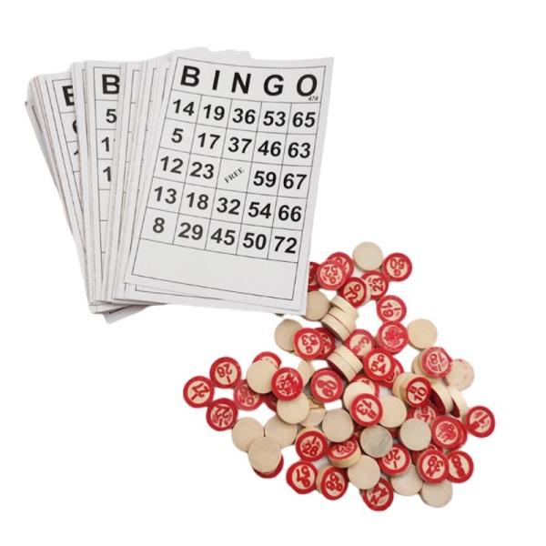 Vintage Wooden Chess Bingo Game With 40 Bingo Number Cards DIY