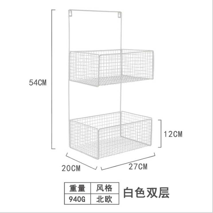 Anti Rust 4 Tier Wire Basket , 5kg Bearing Wall Mounted Wire Basket