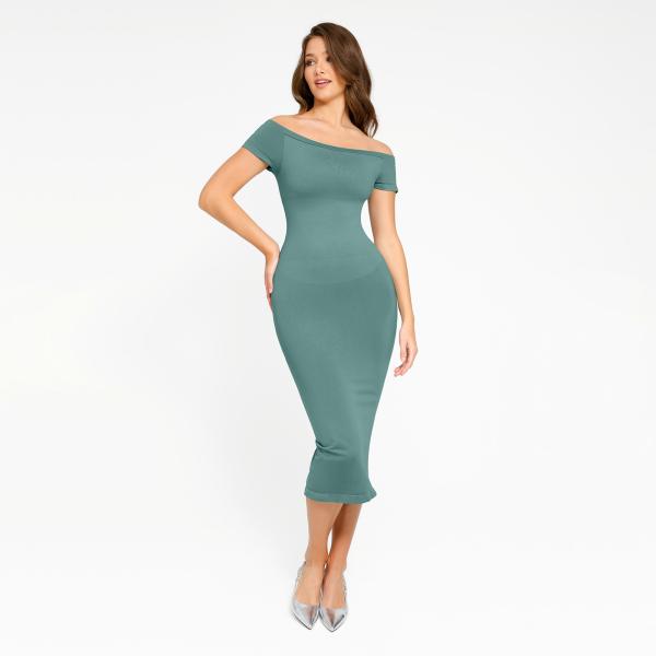 2023 Design Women Seamless Shapewear Midi Bodycon Dress Body Shaper For Women Sexy