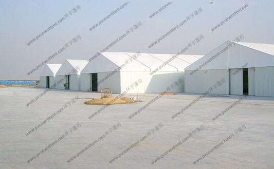 30x60m White PVC Cover Warehouse Storage Tent , Large Industrial Tents With ABS Sidewalls