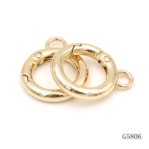 Gold Spring O Ring with Hanging Loop for Phone Lanyard Connector or Key Chain Accessories