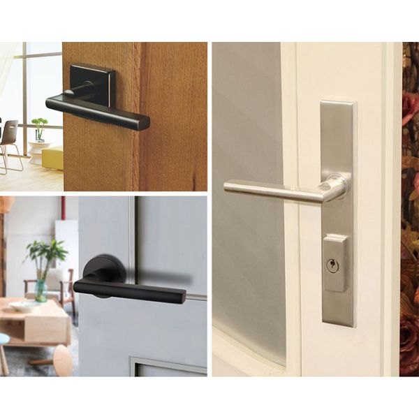 AISI304/316 brushed stainless steel door handle for interior & exterior doors